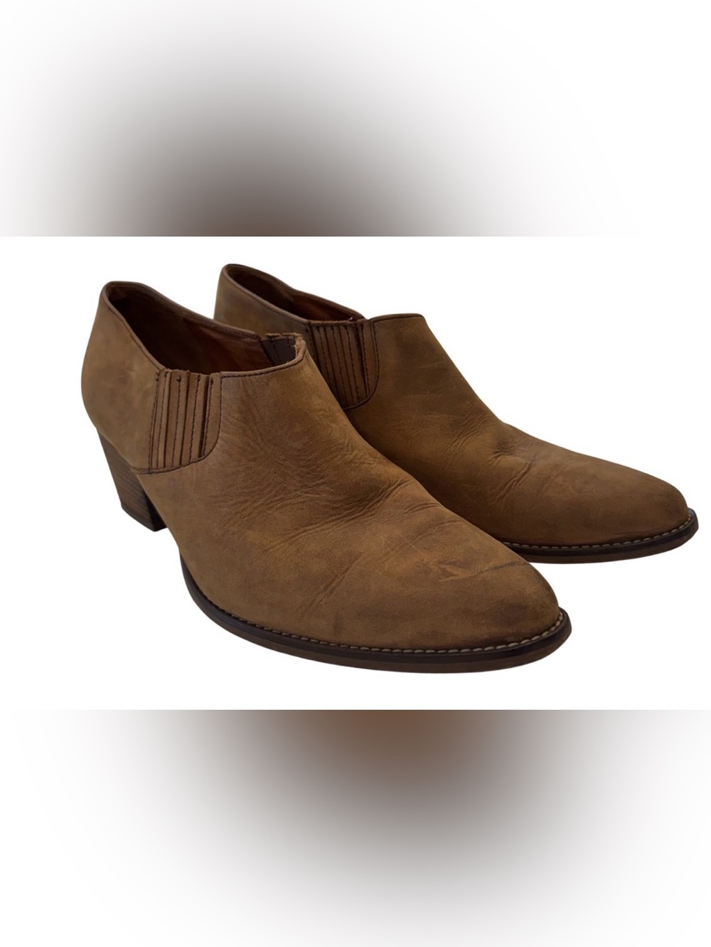 Leather Western Booties Madewell Erin Women’s 9 Brown Pointed Toe